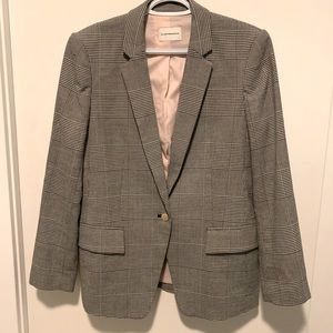 Club Monaco Plaid Blazer with gold buttons